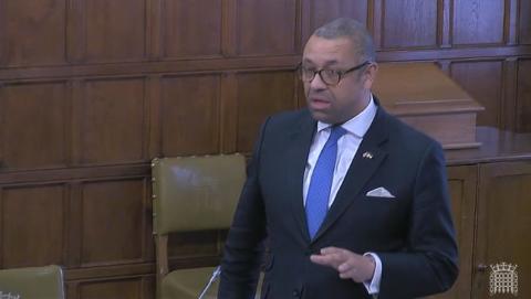James Cleverly MP speaking in Westminster Hall